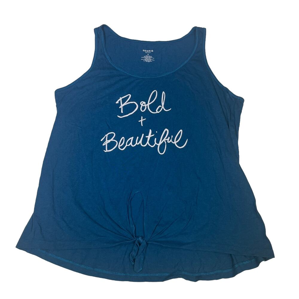TORRID Tank Top Activewear Front Tie Turquoise Women's Size 2 2X XXL 18/20
